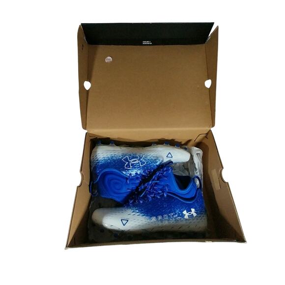 NWT@$130! UNDER ARMOUR SPOTLIGHT LUX MC 2.0! GRADIENT BLUE/WHITE, BOXED! SZ 11 - Picture 10 of 11